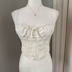Cream Lace Corset Top